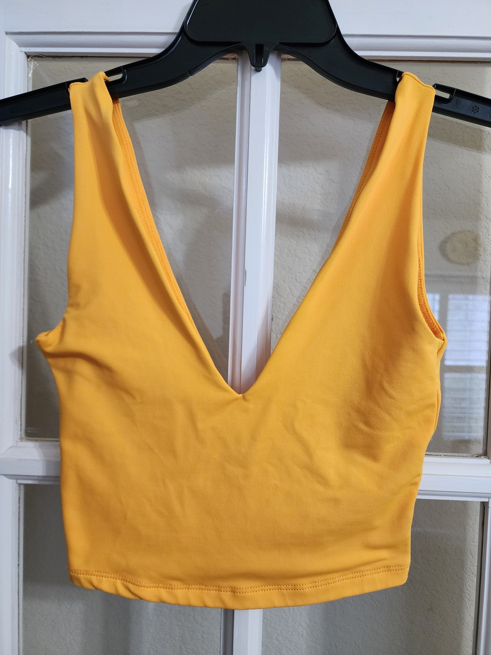 House of Harlow 1960 Yellow Deep V Crop Top Tank Bralette XS